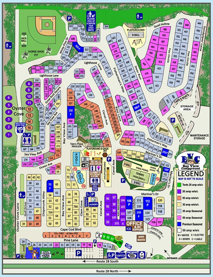 Union Bay Campground Map